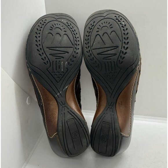 WhiteMt Mario Peep Toe Brown Faux Leather Mule Clogs Women's 8M Mary Jane Strap - Picture 8 of 8